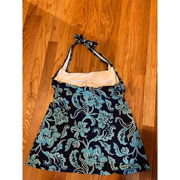LANDS END 8DD tankini swim top Turquoise and blue Tankini Top - Picture 2 of 3